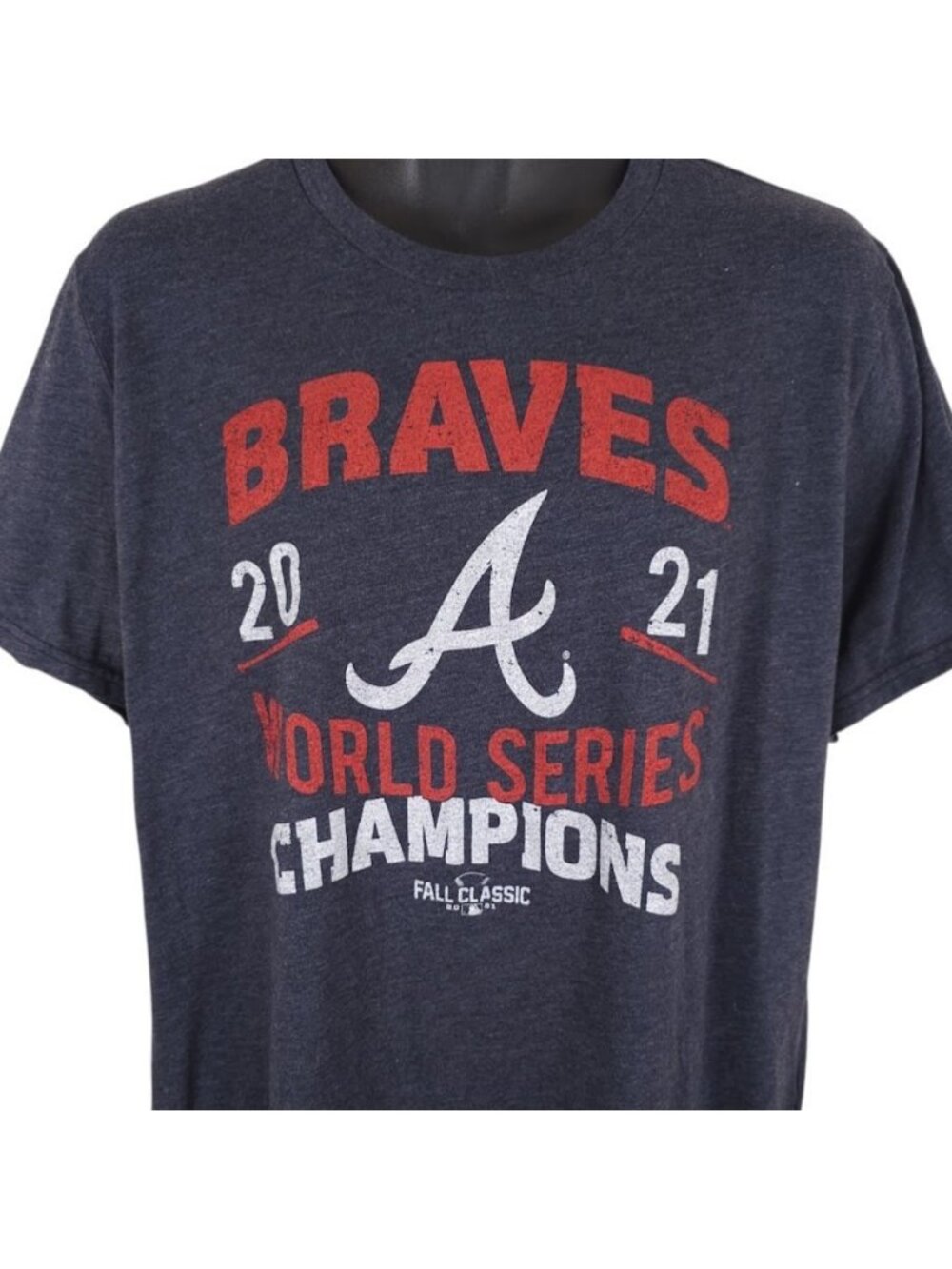 Atlanta Braves T Shirt Mens Size 2XL Gray 2021 World Series Champions Made In US